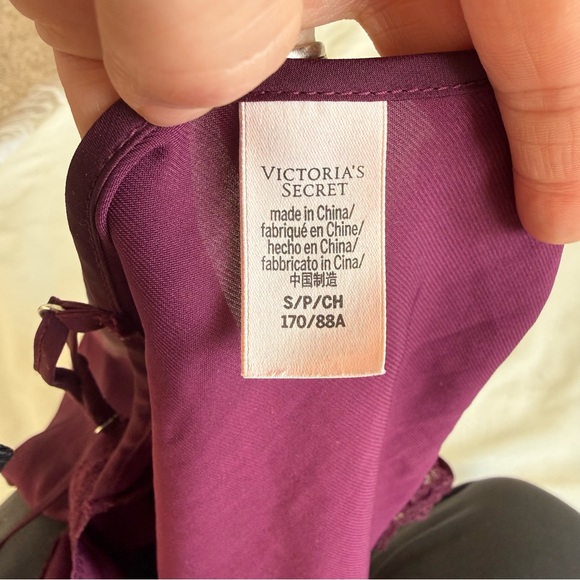 Victoria's Secret Burgundy Lace Trim Pajama Set - Picture 7 of 7